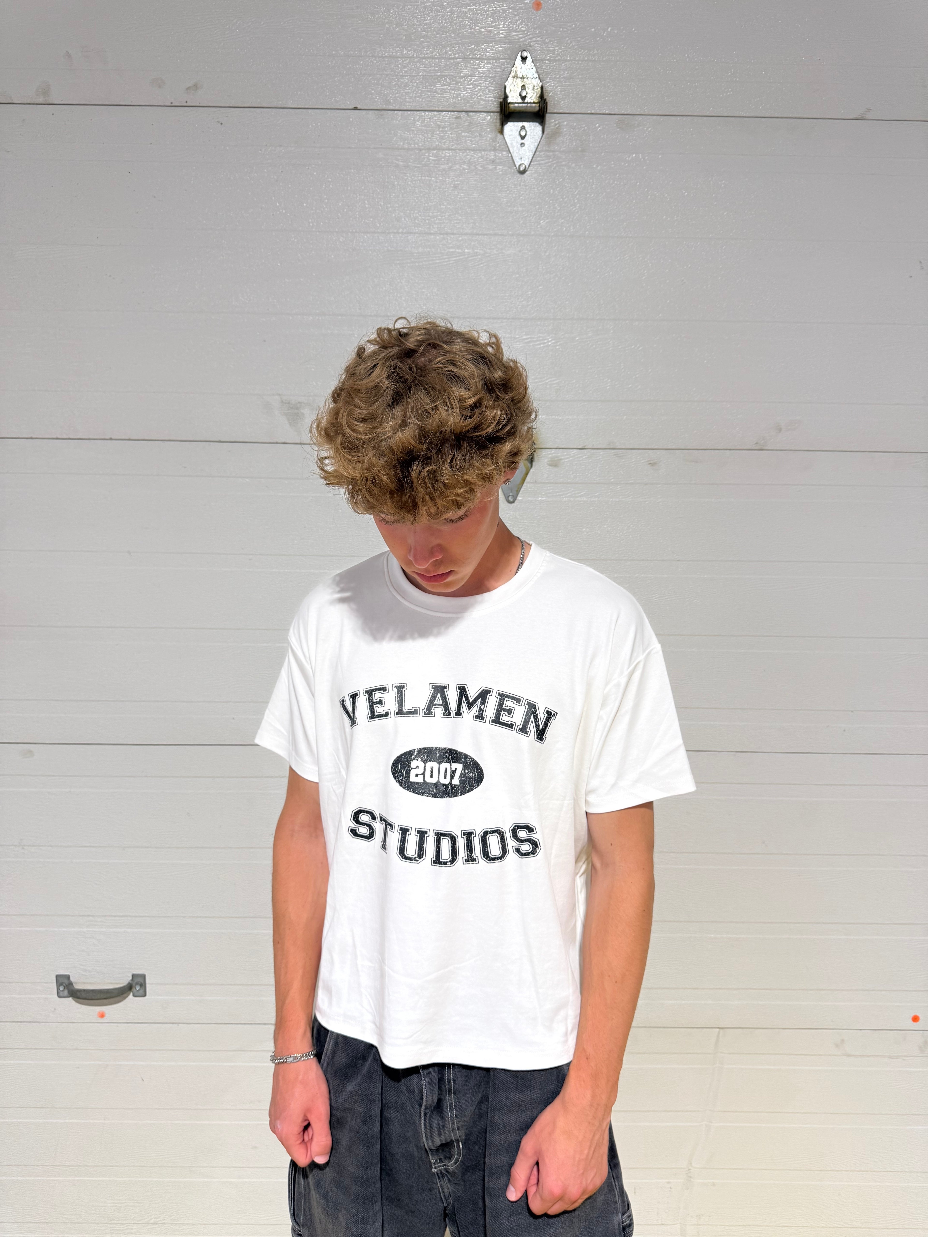 "Black/White Varsity Tee"