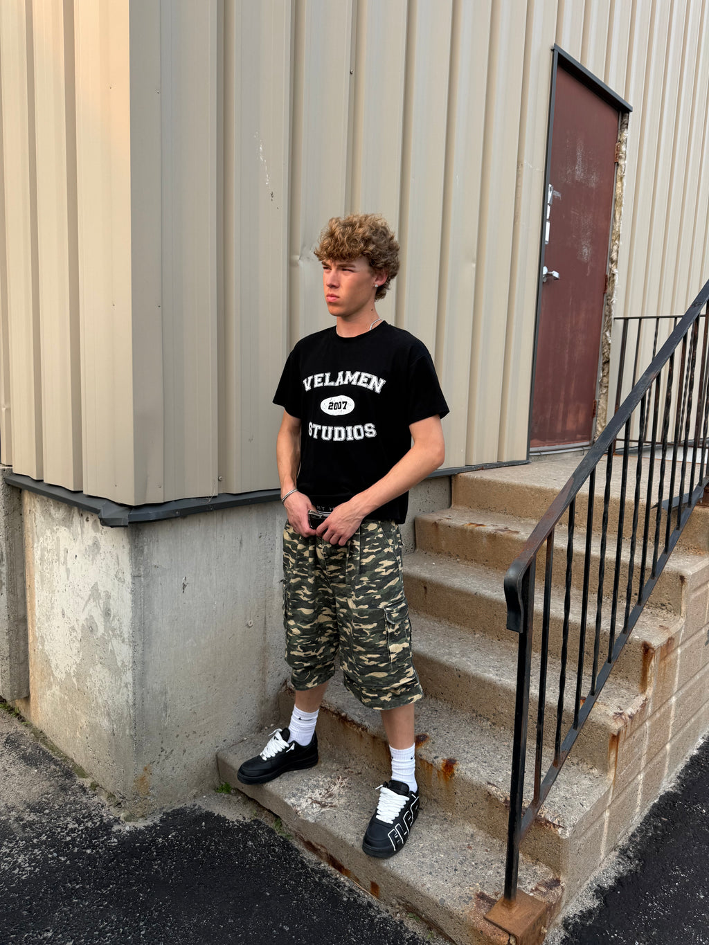 "White/Black Varsity Tee"