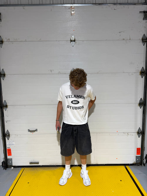 "Black/White Varsity Tee"