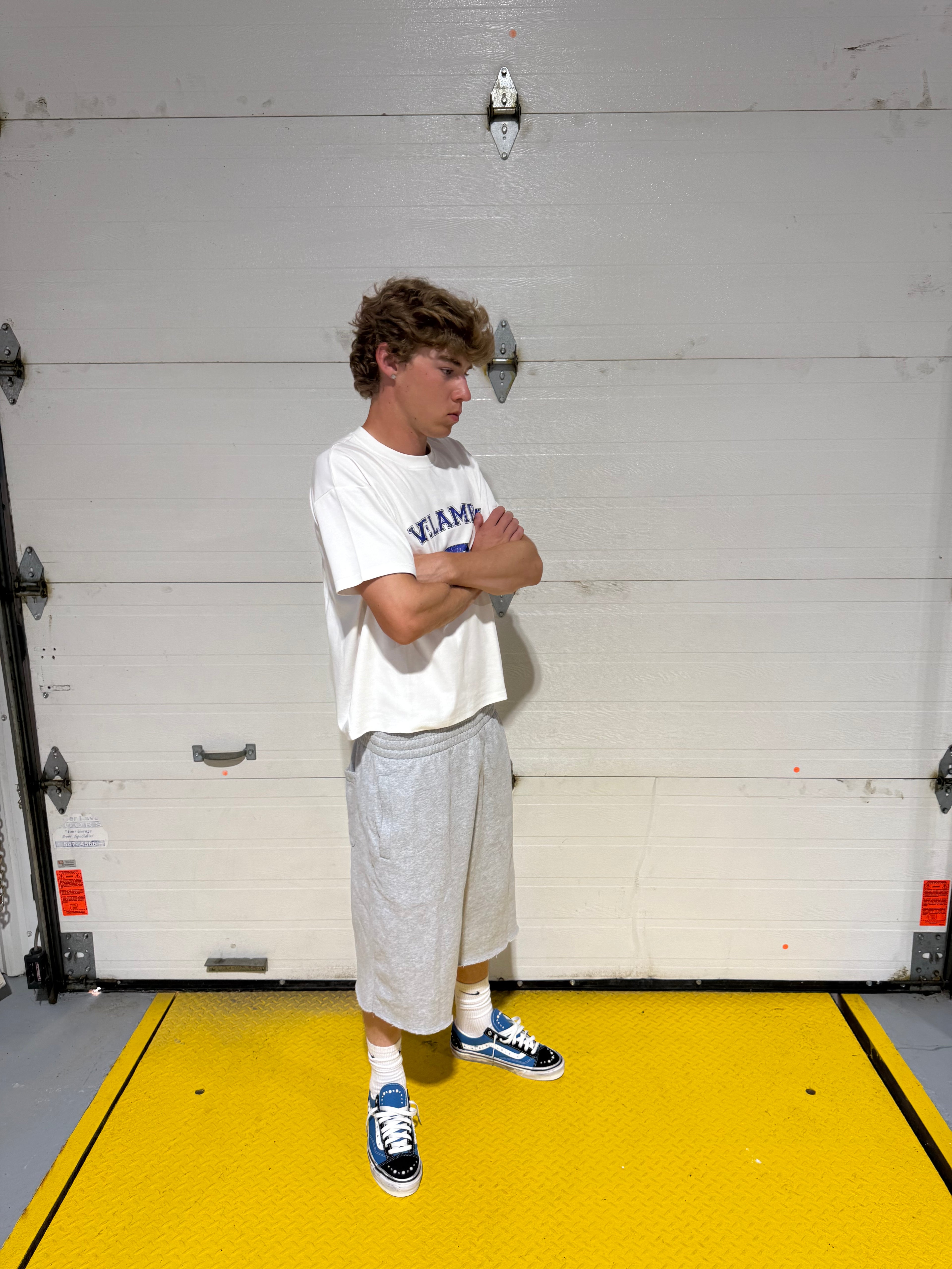 "Blue/White Varsity Tee"