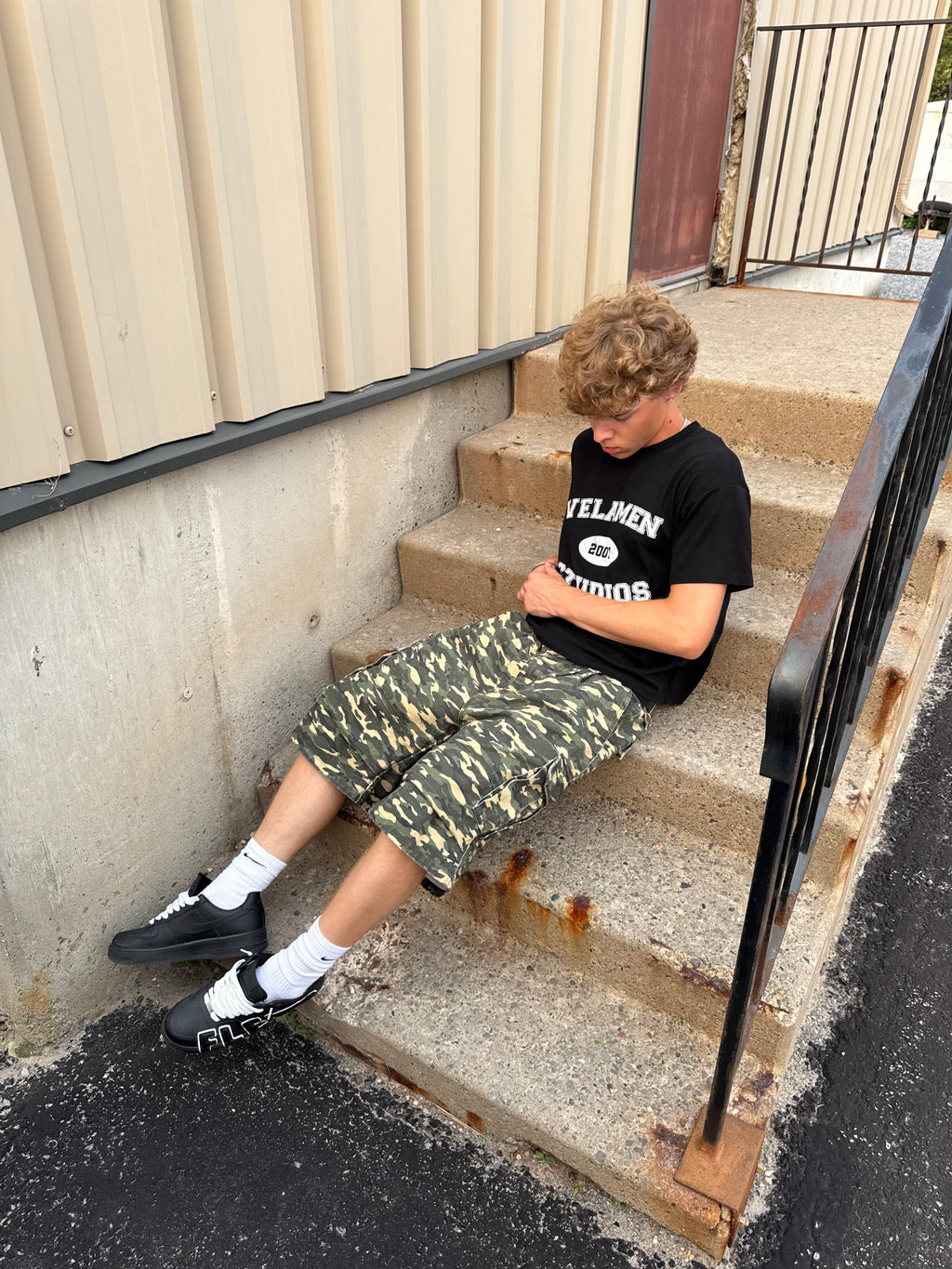 "White/Black Varsity Tee"