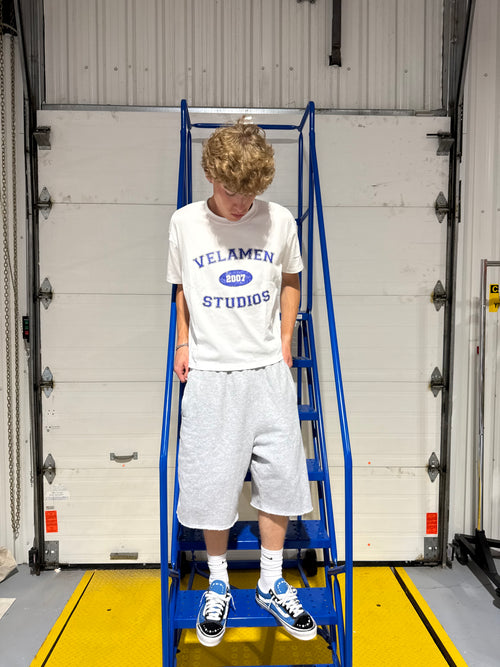 "Blue/White Varsity Tee"