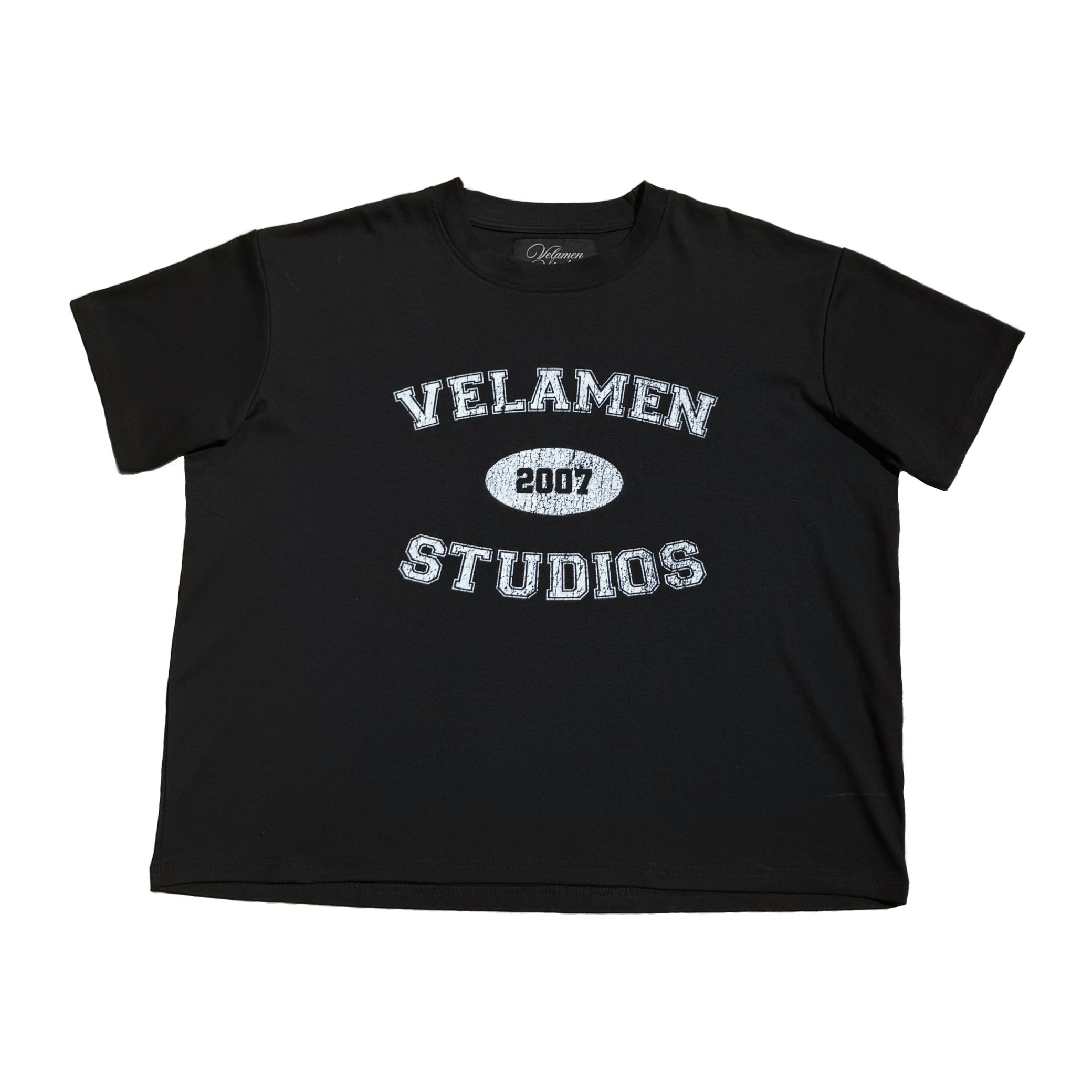 "White/Black Varsity Tee"