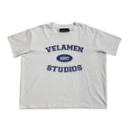 "Blue/White Varsity Tee"