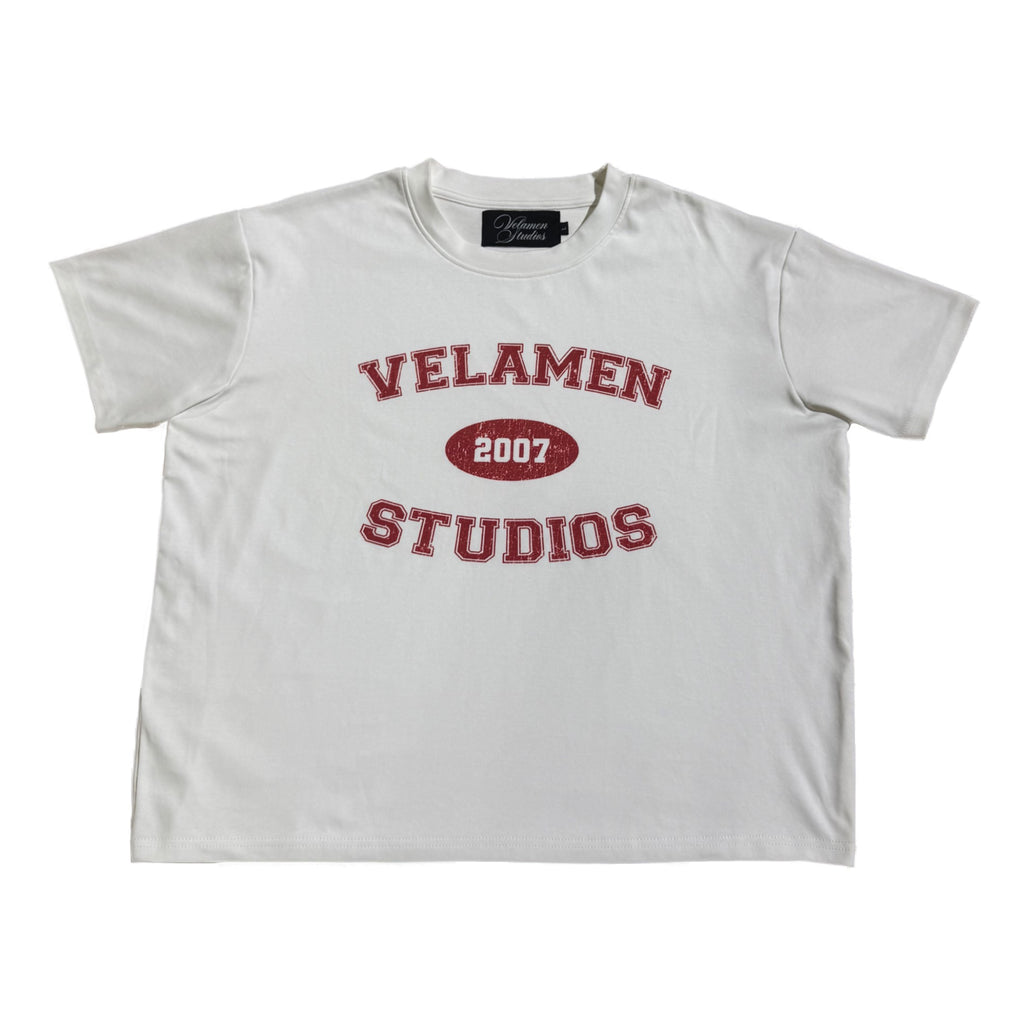 "Red/White Varsity Tee"